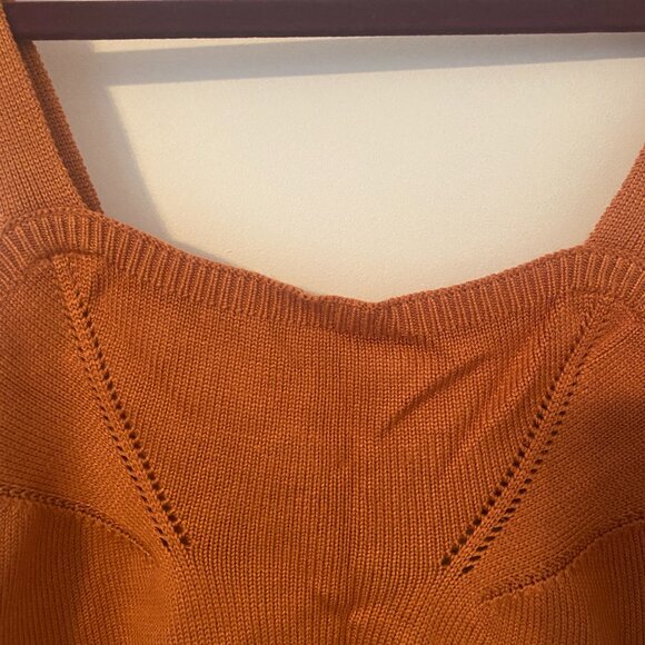 Ichi Temia Knit Crop Top in Caramel - Picture 2 of 5